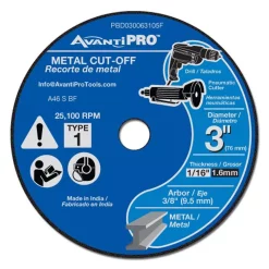 Abrasives Avanti Pro 3 In. X 1/16 In. X 3/8 In. Metal Cut-Off Disc (5-Pack)