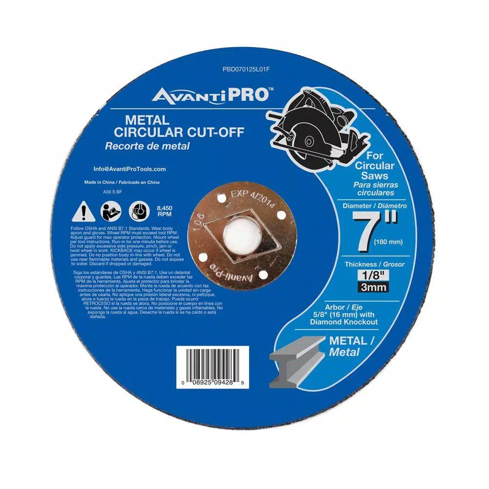 Abrasives Avanti Pro 7 In. X 1/8 In. X 5/8 In. Metal Cut-Off Disc