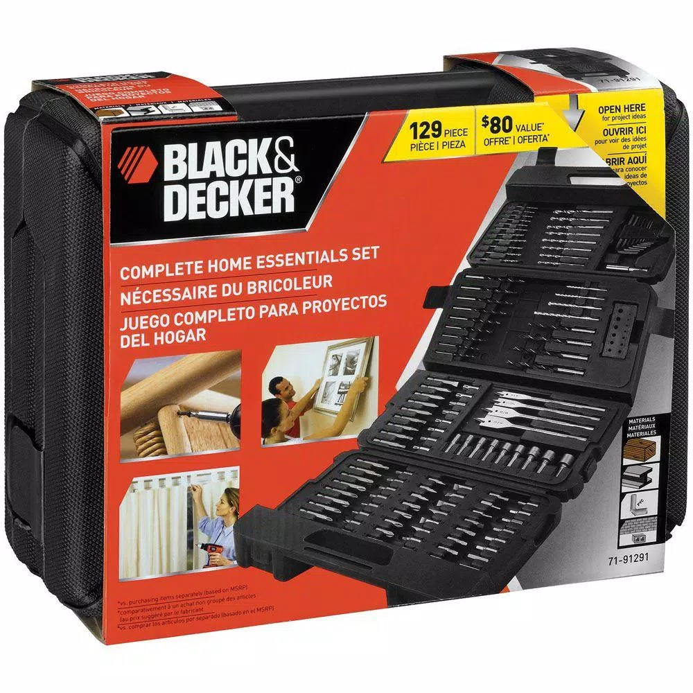 Drill Bits BLACK+DECKER Drilling And Driving Complete Home Essentials Set (129-Piece) - Image 2