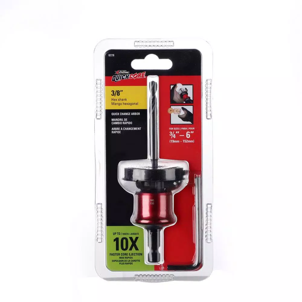 Specialty Power Tool Accessories BLU-MOL Quickcore 3/8 In. 10X Metal Faster Core Ejection Quick Change Arbor Assembly - Image 2