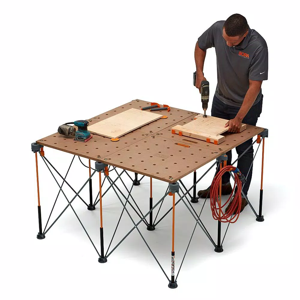 Woodworking Tool Accessories BORA Centipede 24 In. X 48 In. Workbench Top For Sawhorse With 3/4 In. Dog Holes - Image 5