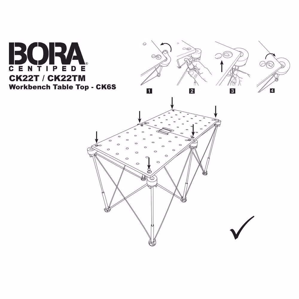 Woodworking Tool Accessories BORA Centipede 24 In. X 48 In. Workbench Top For Sawhorse With 3/4 In. Dog Holes - Image 11