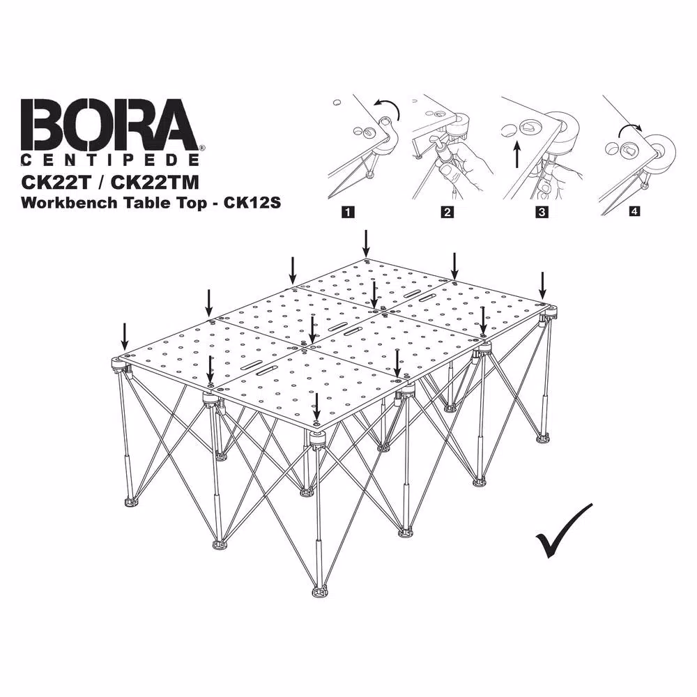 Woodworking Tool Accessories BORA Centipede 24 In. X 48 In. Workbench Top For Sawhorse With 3/4 In. Dog Holes - Image 13