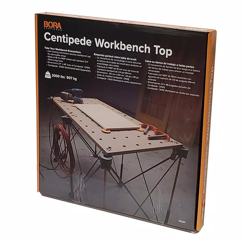 Woodworking Tool Accessories BORA Centipede 24 In. X 48 In. Workbench Top For Sawhorse With 3/4 In. Dog Holes - Image 8