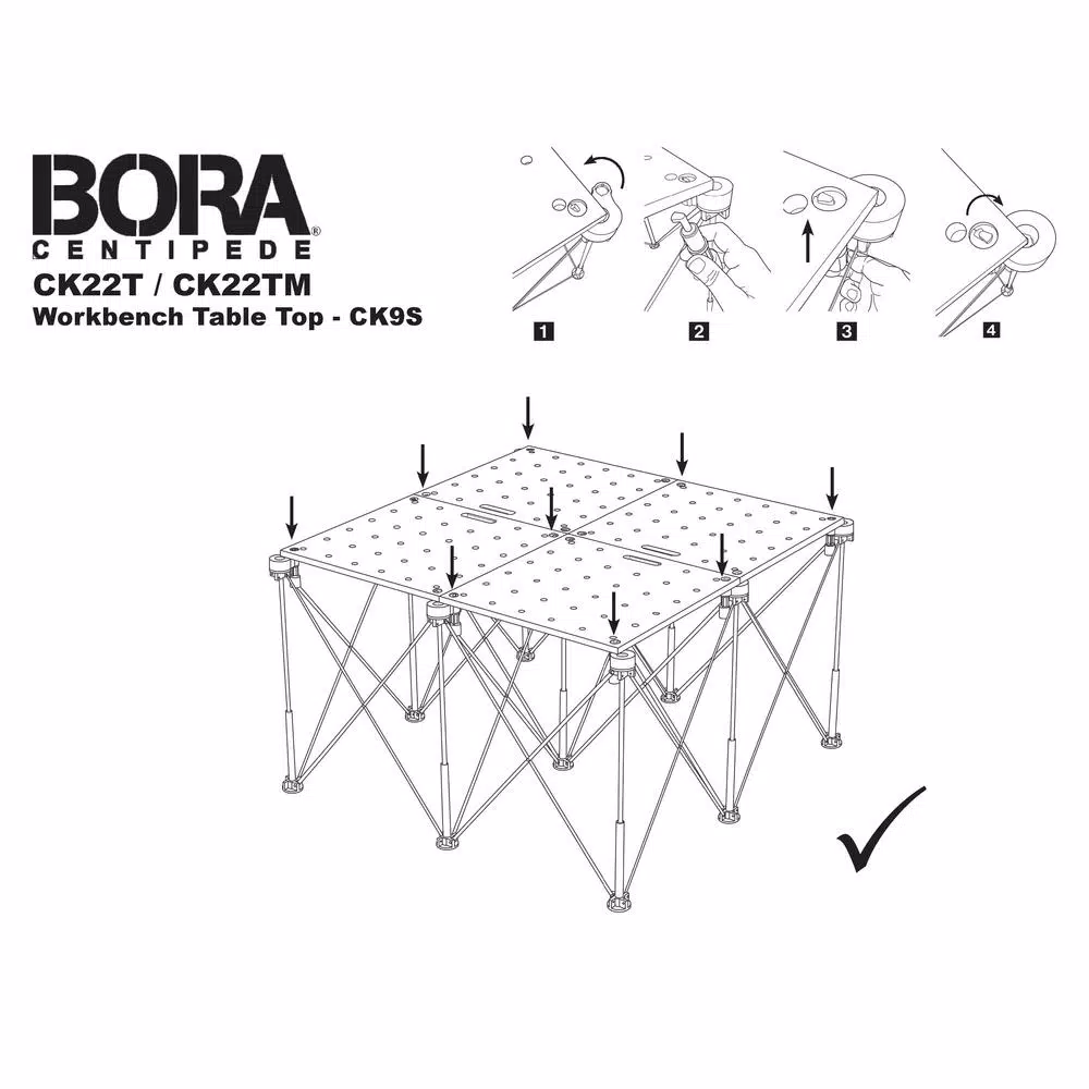 Woodworking Tool Accessories BORA Centipede 24 In. X 48 In. Workbench Top For Sawhorse With 3/4 In. Dog Holes - Image 12