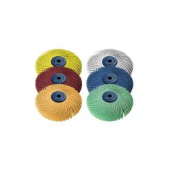 Abrasives Dedeco Sunburst 3 In. 6-Ply Radial Discs 1/4 In. Arbor Assortment Thermoplastic Cleaning And Polishing Tool (6-Piece)