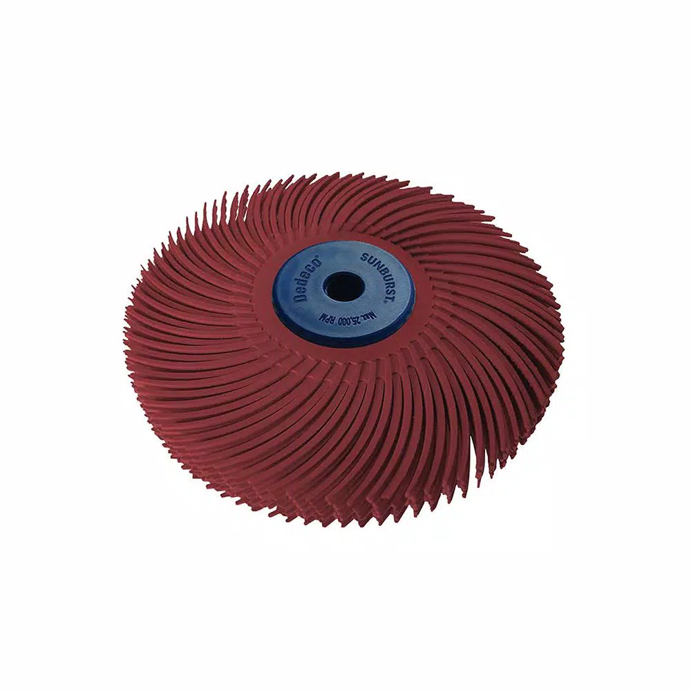 Abrasives Dedeco Sunburst 3 In. 6-Ply Radial Discs 1/4 In. Tool Std 220-Grit Arbor Thermoplastic Cleaning And Polishing