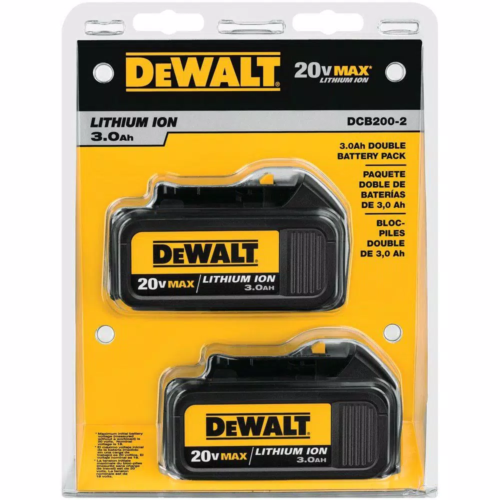 Power Tool Batteries DEWALT 20-Volt MAX Premium Lithium-Ion 3.0Ah Battery Pack (2-Pack) - Image 8