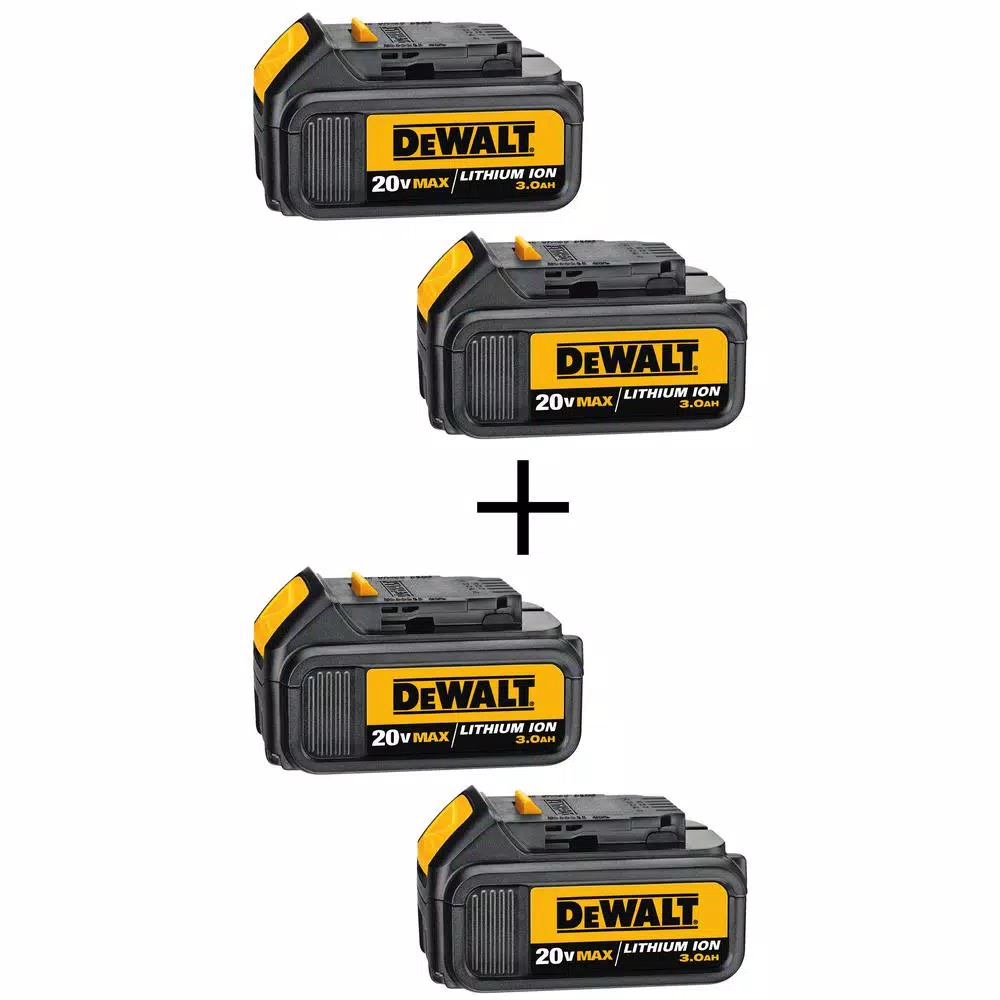 Power Tool Batteries DEWALT 20-Volt MAX Premium Lithium-Ion 3.0Ah Battery Pack (4-Pack)