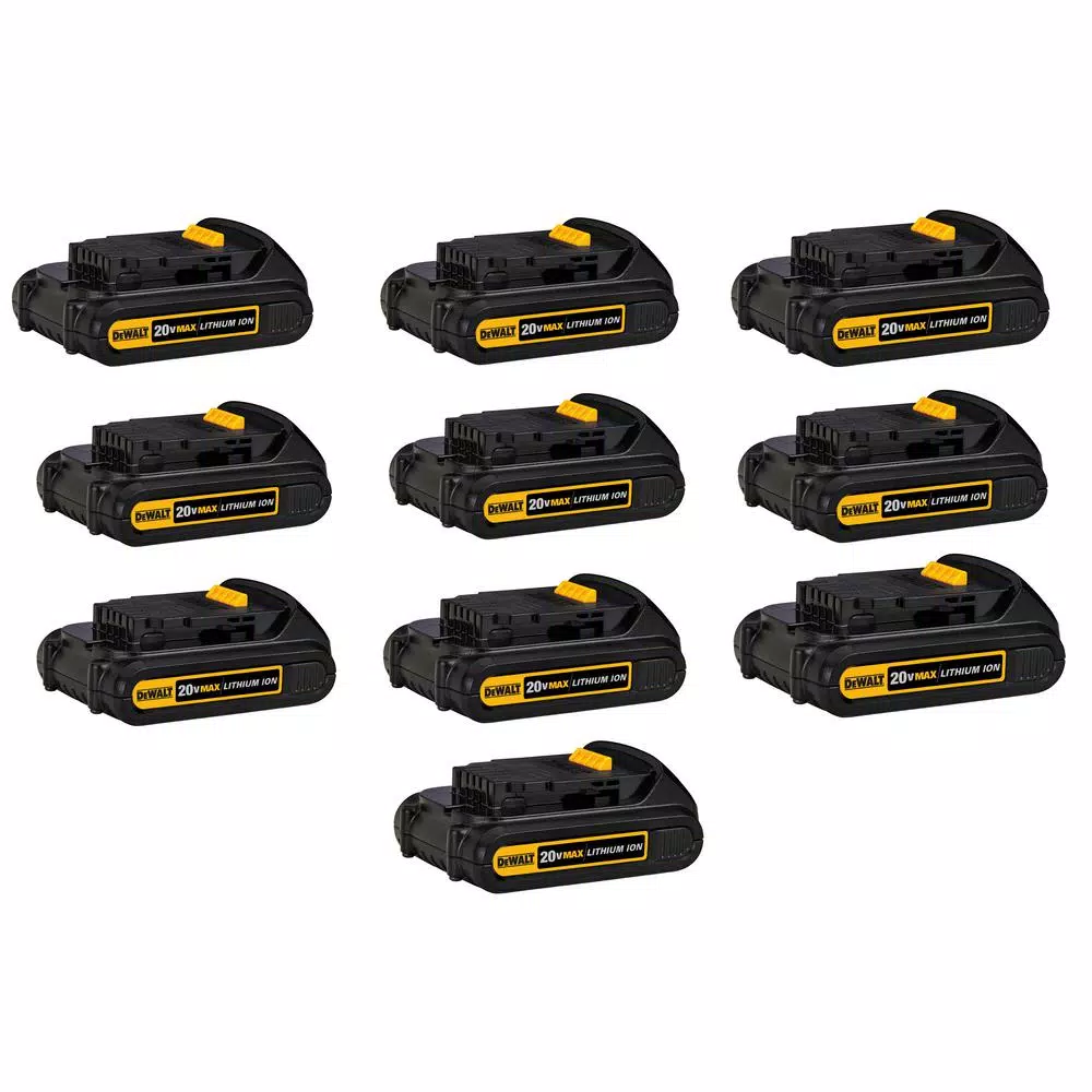 Power Tool Batteries DEWALT 20-Volt MAX Compact Lithium-Ion 1.5Ah Battery Pack (10-Pack)