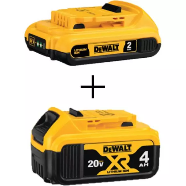 Power Tool Batteries DEWALT 20-Volt MAX Compact Lithium-Ion 2.0 Ah Battery Pack And 20-Volt MAX XR Lithium-Ion Battery Pack 4.0 Ah