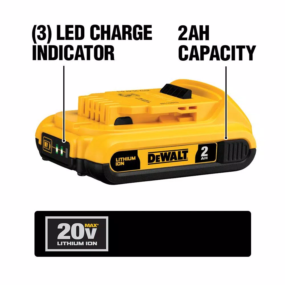 Power Tool Batteries DEWALT 20-Volt MAX Compact Lithium-Ion 2.0 Ah Battery Pack And 20-Volt MAX XR Lithium-Ion Battery Pack 4.0 Ah - Image 4