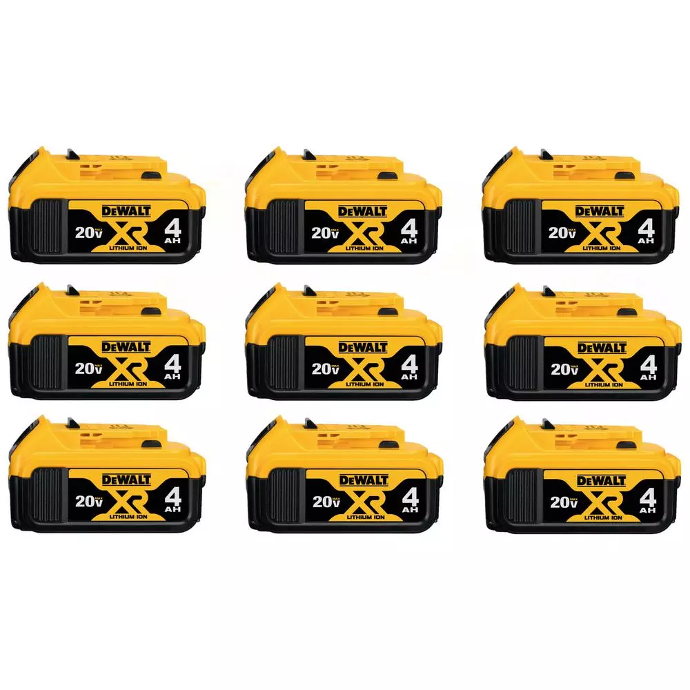 Power Tool Batteries DEWALT 20-Volt MAX XR Premium Lithium-Ion 4.0Ah Battery Pack (9-Pack)