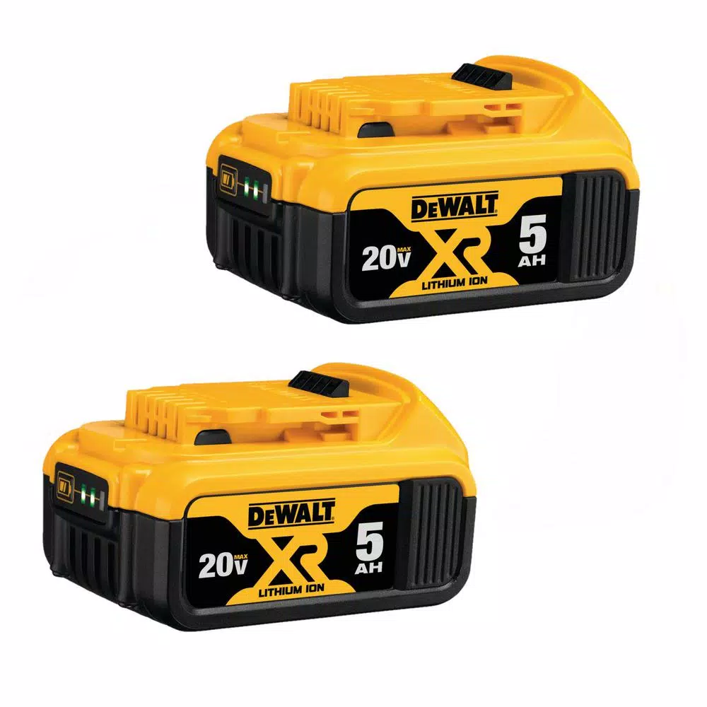 Power Tool Batteries DEWALT 20-Volt MAX XR Premium Lithium-Ion 5.0Ah Battery Pack (3-Pack), Charger & Kit Bag - Image 6