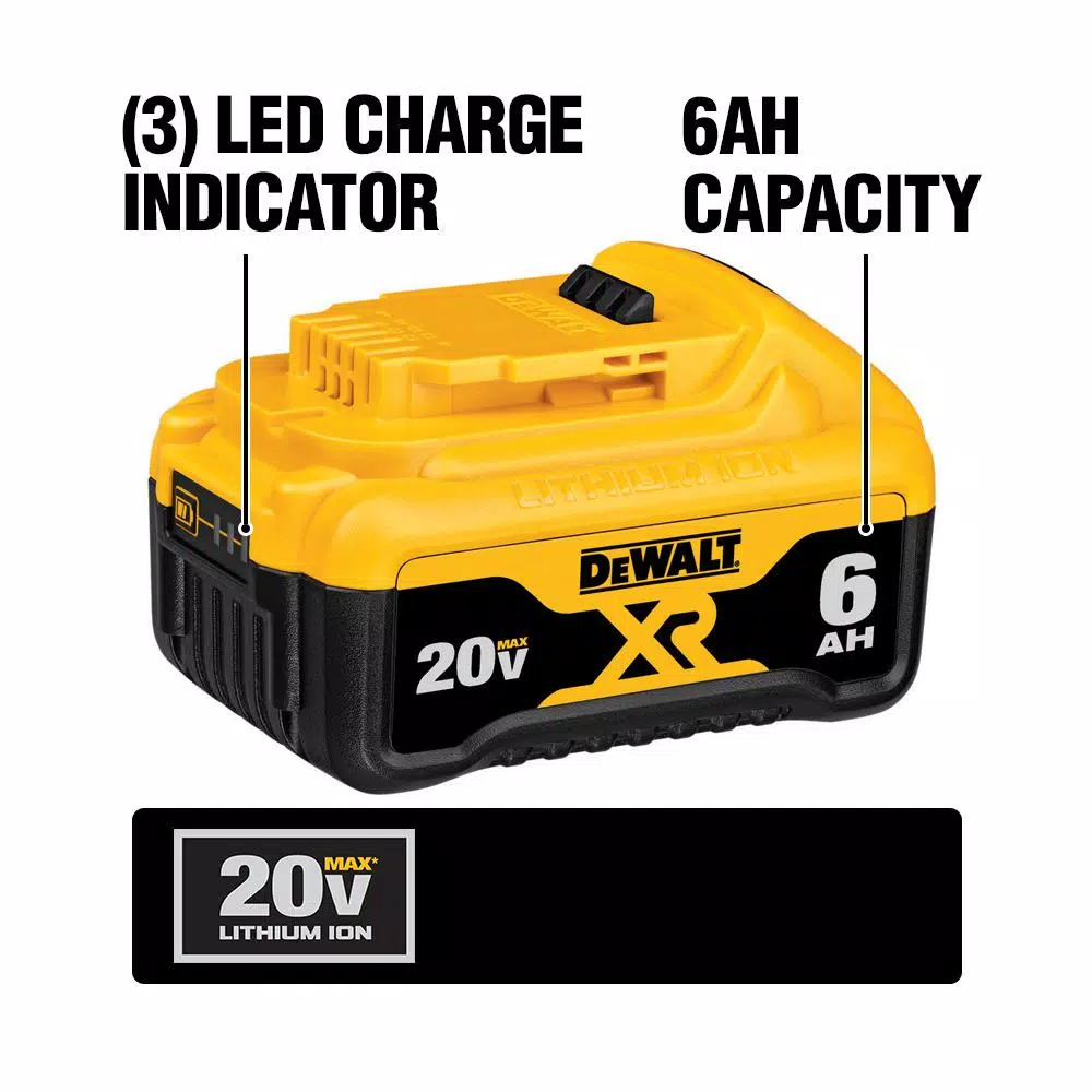 Power Tool Batteries DEWALT 20-Volt MAX XR Premium Lithium-Ion 6.0Ah Battery Pack (4-Pack) - Image 2