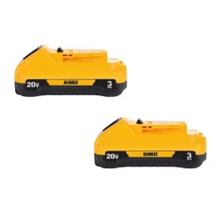 Power Tool Batteries DEWALT 20-Volt MAX Compact Lithium-Ion 3.0Ah Battery Pack (2-Pack)