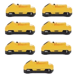 Power Tool Batteries DEWALT 20-Volt MAX Compact Lithium-Ion 3.0Ah Battery Pack (7-Pack)