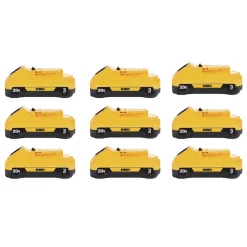 Power Tool Batteries DEWALT 20-Volt MAX Compact Lithium-Ion 3.0Ah Battery Pack (9-Pack)