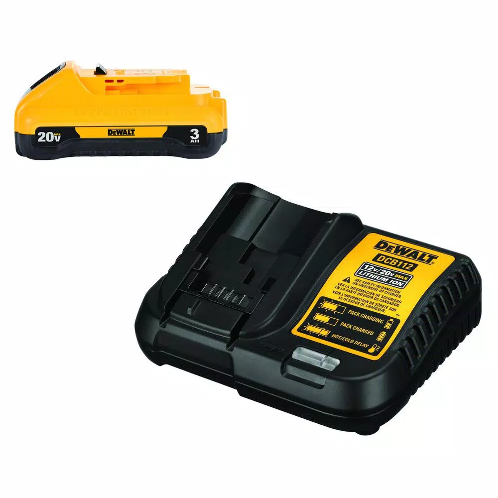 Power Tool Batteries DEWALT 20-Volt MAX Compact Lithium-Ion 3.0Ah Battery Pack With 12-Volt To 20-Volt MAX Charger