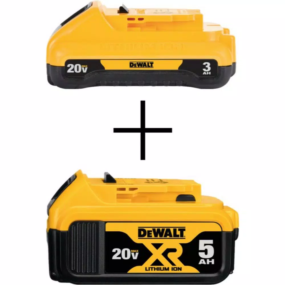 Power Tool Batteries DEWALT 20-Volt MAX Lithium-Ion 3.0 Ah Compact Battery With (1) 20-V Battery 5.0 Ah