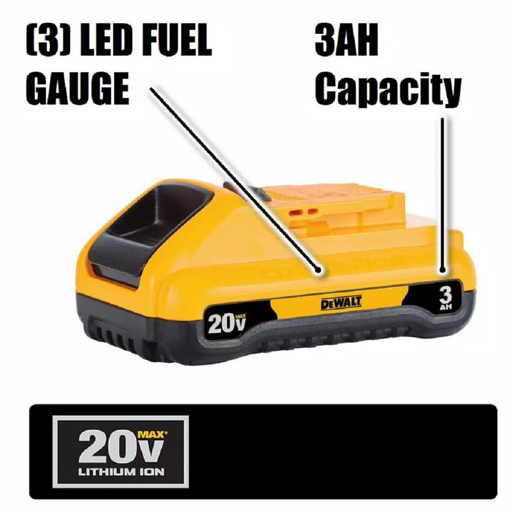 Power Tool Batteries DEWALT 20-Volt MAX Lithium-Ion 3.0 Ah Compact Battery With (1) 20-V Battery 5.0 Ah - Image 4
