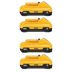 Power Tool Batteries DEWALT 20-Volt MAX Compact Lithium-Ion 4.0Ah Battery Pack (4-Pack)