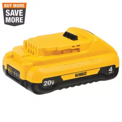 Power Tool Batteries DEWALT 20-Volt MAX Compact Lithium-Ion 4.0Ah Battery Pack