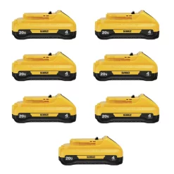 Power Tool Batteries DEWALT 20-Volt MAX Compact Lithium-Ion 4.0Ah Battery Pack (7-Pack)