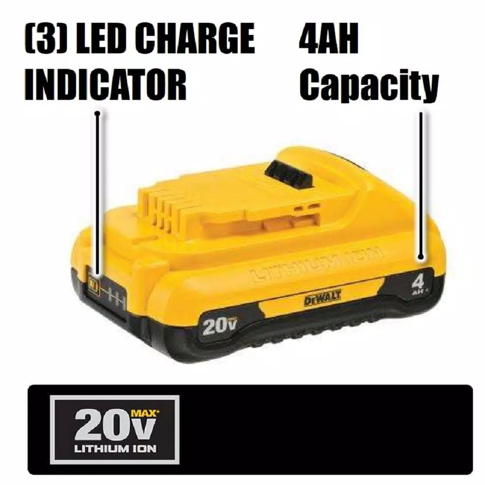 Power Tool Batteries DEWALT 20-Volt MAX Compact Lithium-Ion 4.0Ah Battery Pack (2-Pack) And 5.0Ah Battery (2-Pack) - Image 2