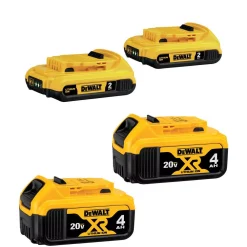 Power Tool Batteries DEWALT 20-Volt MAX Compact Lithium-Ion 2.0 Ah Battery Pack (2-Pack) And 20-Volt MAX XR Lithium-Ion Battery Pack 4.0 Ah (2-Pack)