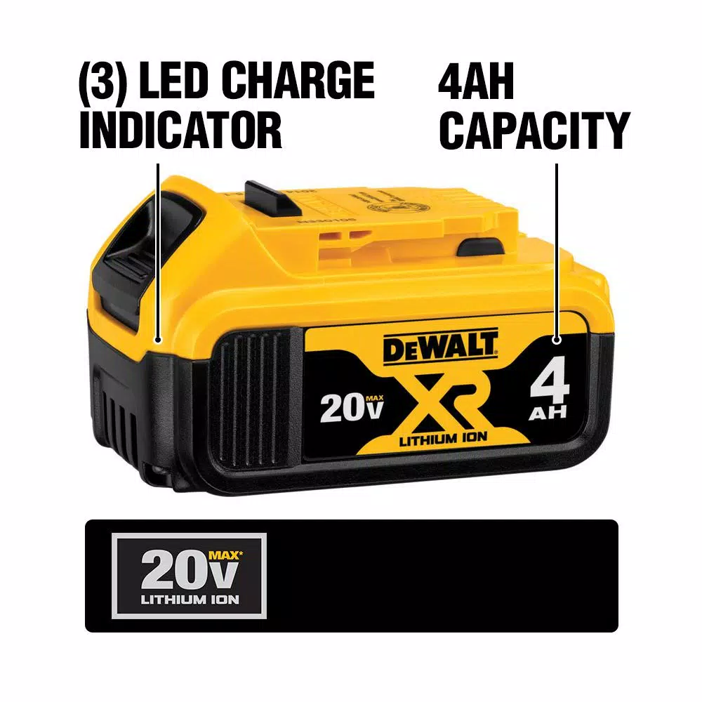 Power Tool Batteries DEWALT 20-Volt MAX Compact Lithium-Ion 2.0 Ah Battery Pack (4-Pack) And 20-Volt MAX XR Lithium-Ion Battery Pack 4.0 Ah (2-Pack) - Image 3