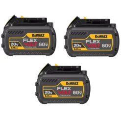 Power Tool Batteries DEWALT FLEXVOLT 20-Volt/60-Volt MAX Lithium-Ion 6.0Ah Battery Pack (3-Pack)