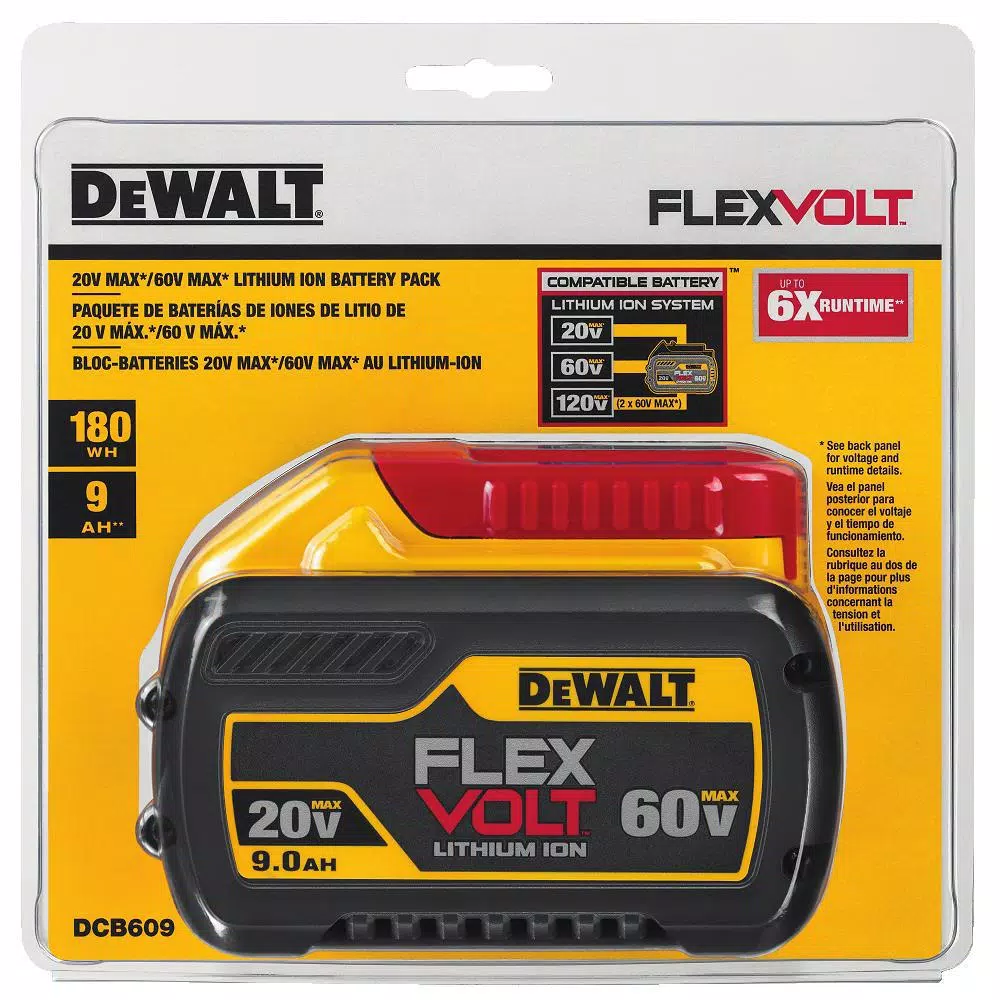Power Tool Batteries DEWALT FLEXVOLT 20-Volt/60-Volt MAX Lithium-Ion 9.0Ah Battery - Image 8
