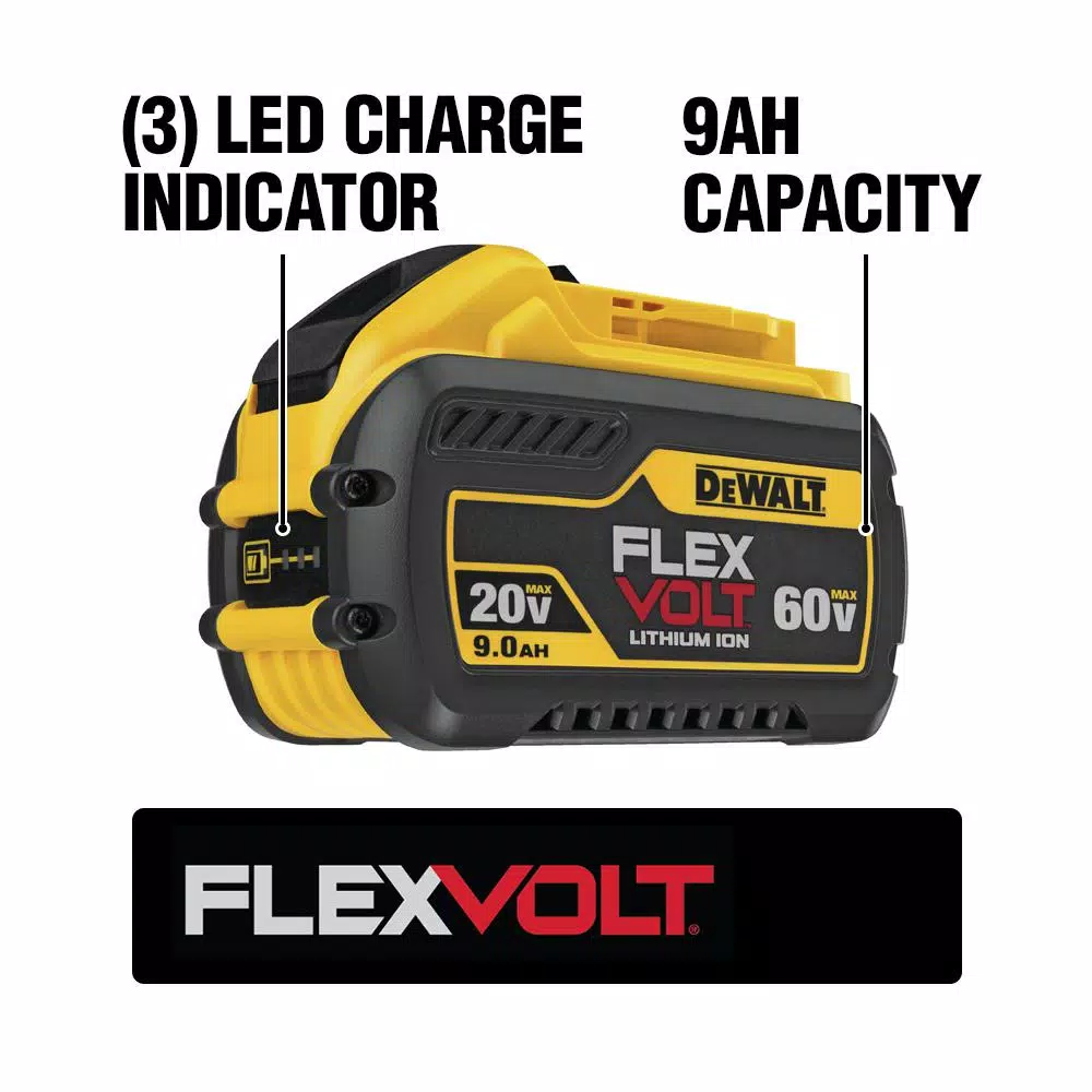 Power Tool Batteries DEWALT FLEXVOLT 20-Volt/60-Volt MAX Lithium-Ion 9.0Ah Battery Pack (5-Pack) - Image 2