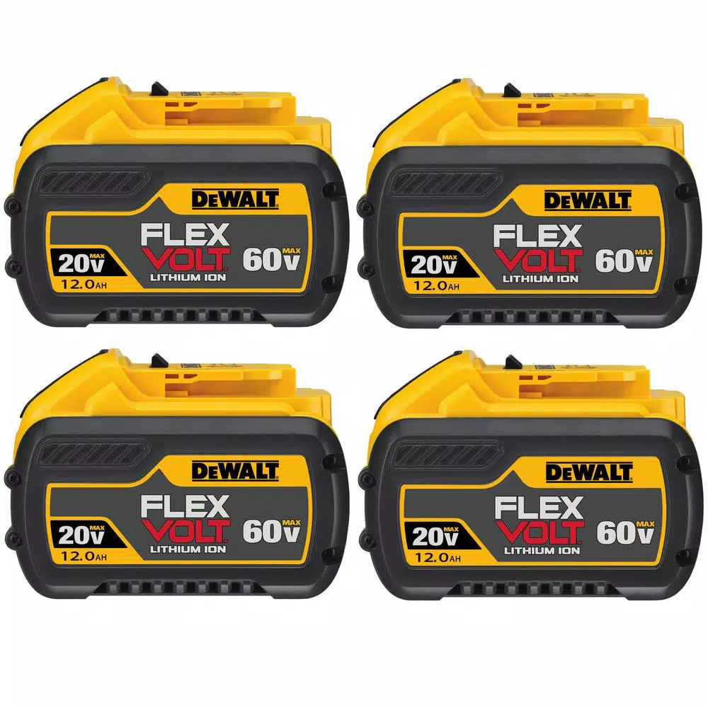 Power Tool Batteries DEWALT FLEXVOLT 20-Volt/60-Volt MAX Lithium-Ion 12.0Ah Battery (4-Pack)