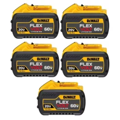 Power Tool Batteries DEWALT FLEXVOLT 20-Volt/60-Volt MAX Lithium-Ion 12.0Ah Battery (5-Pack)