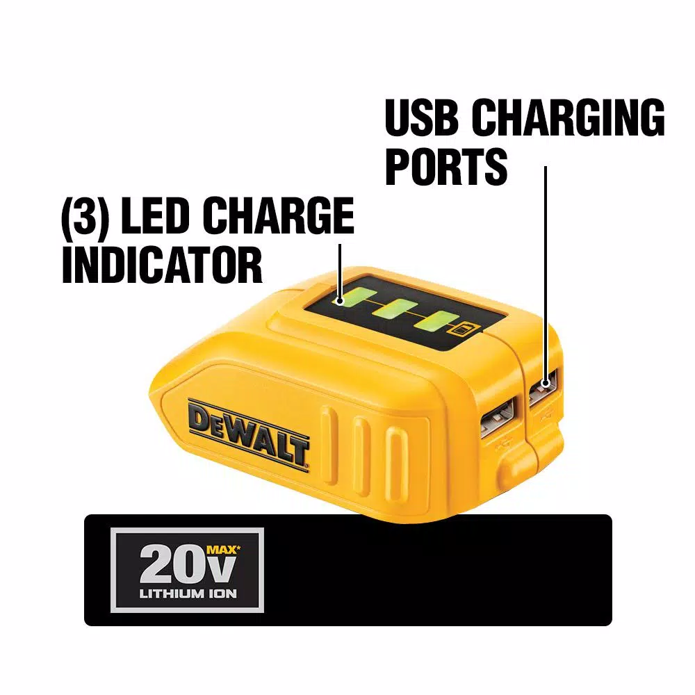 Power Tool Battery Chargers DEWALT 12-Volt/20-Volt Max USB Power Source - Image 2
