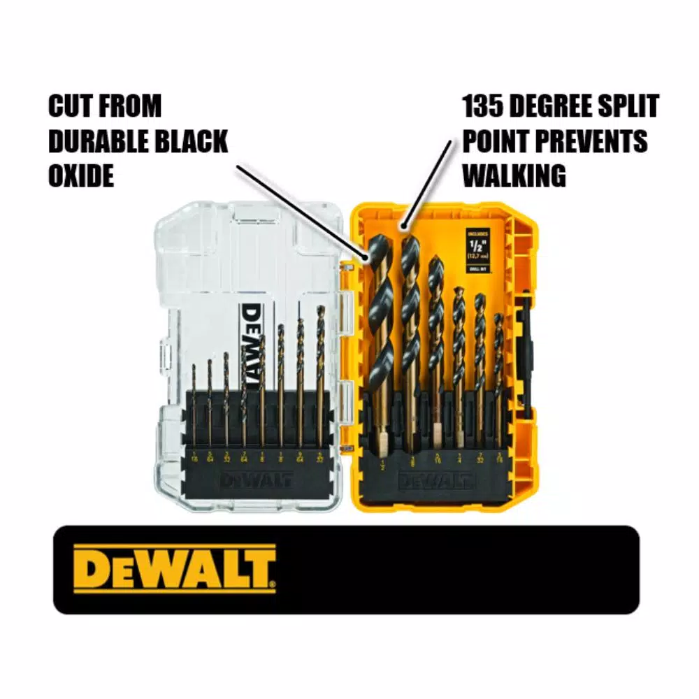 Drill Bits DEWALT Steel Screwdriving Bit Set With Tough Case (29-Piece) With Black And Gold Drill Bit Set (14-Piece) - Image 5