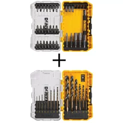 Drill Bits DEWALT Steel Screwdriving Bit Set With Tough Case (29-Piece) With Black And Gold Drill Bit Set (14-Piece)