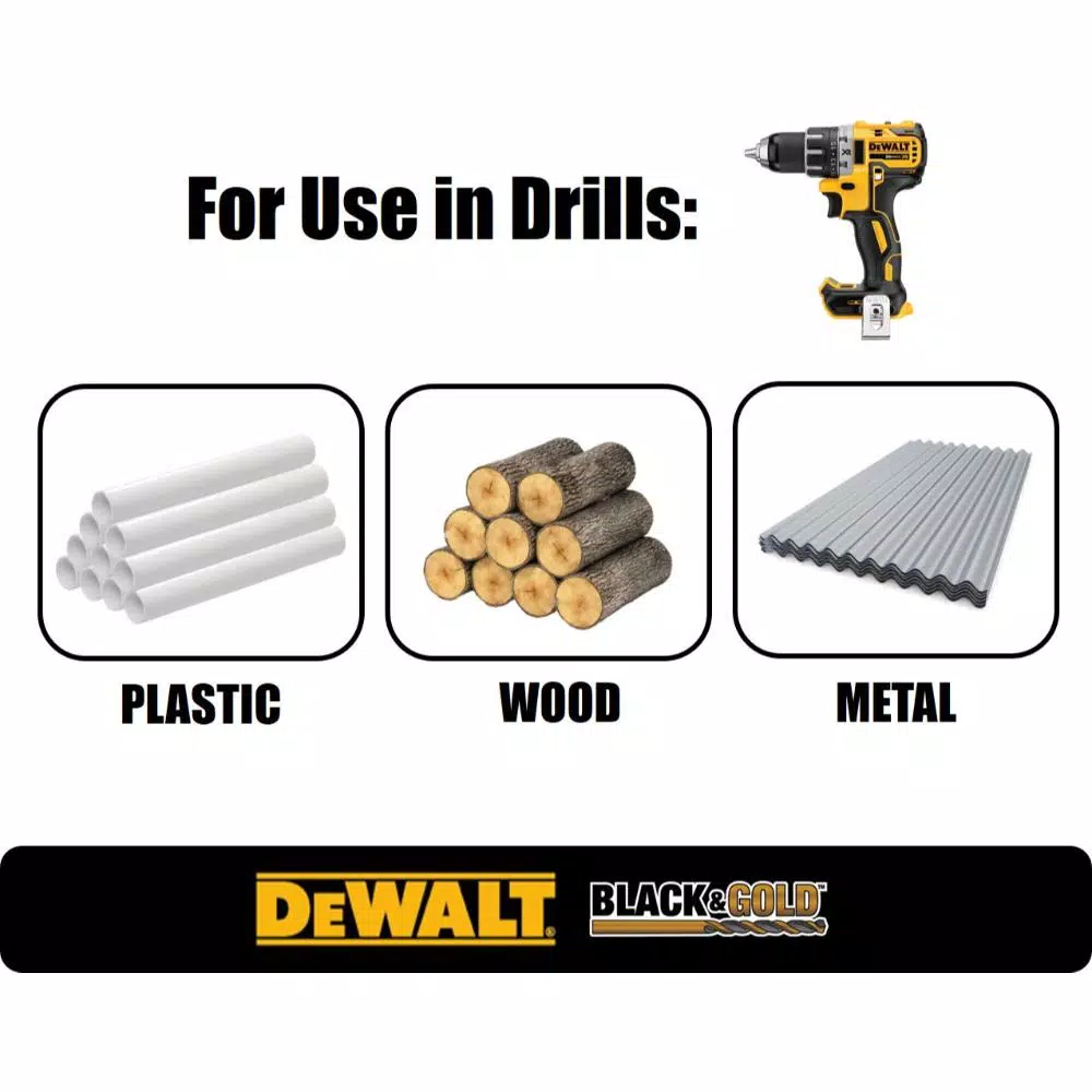 Drill Bits DEWALT 1/2 In. X 12 In. Black And Gold Drill Bit - Image 2
