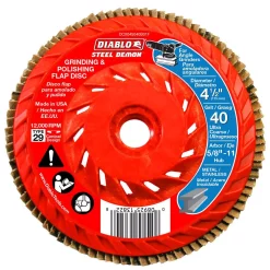 Abrasives DIABLO 4-1/2 In. 40-Grit Steel Demon Grinding And Polishing Flap Disc With Integrated Speed Hub
