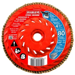 Abrasives DIABLO 4-1/2 In. 80-Grit Steel Demon Grinding And Polishing Flap Disc With Integrated Speed Hub