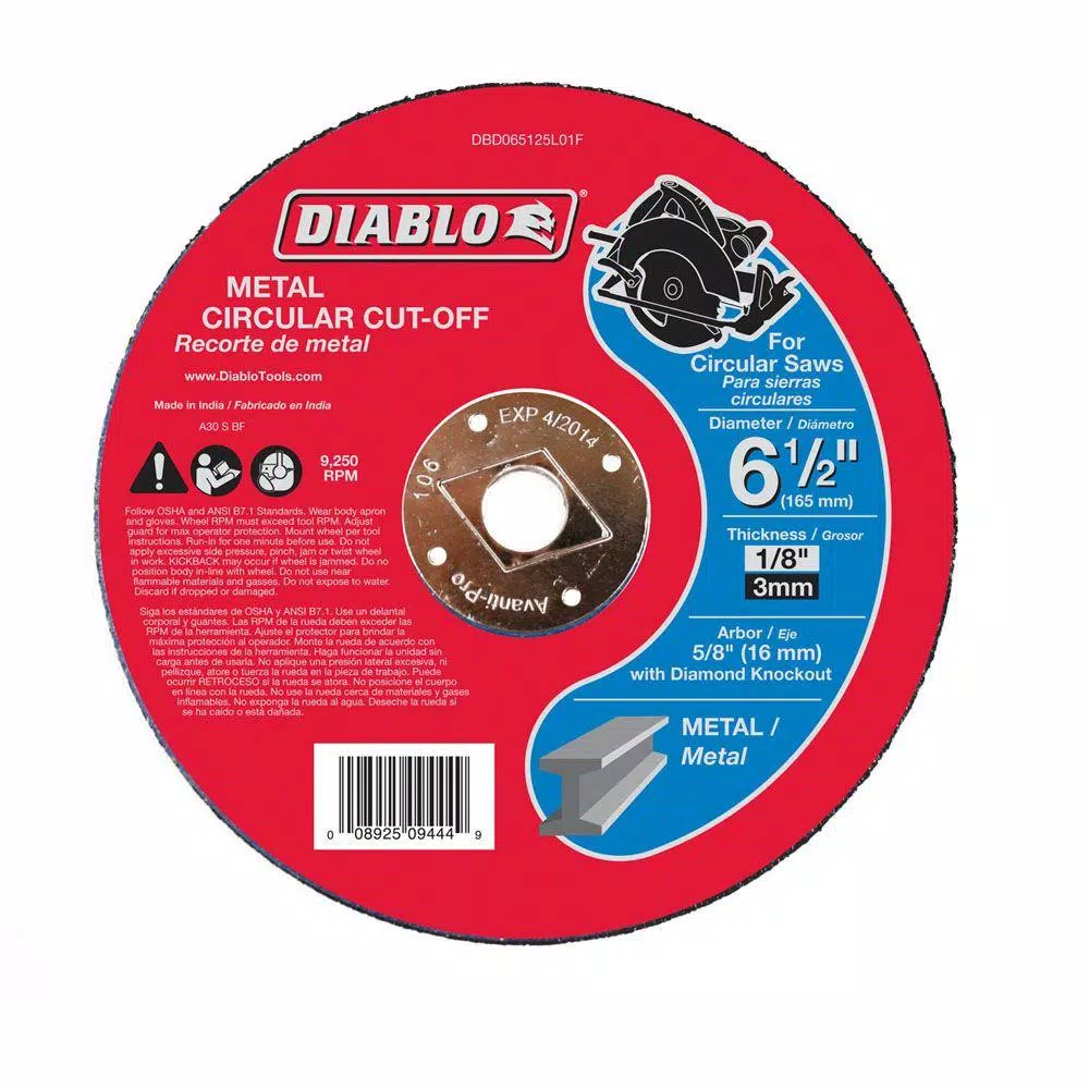 Abrasives DIABLO 6-1/2 In. X 1/8 In. X 5/8 In. Metal Cut-Off Disc