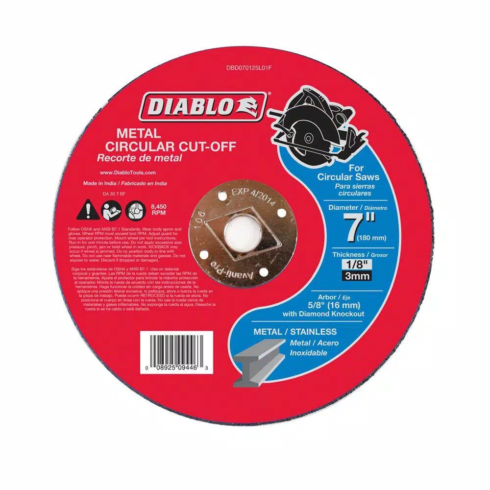 Abrasives DIABLO 7 In. X 1/8 In. X 5/8 In. Metal Cut-Off Disc