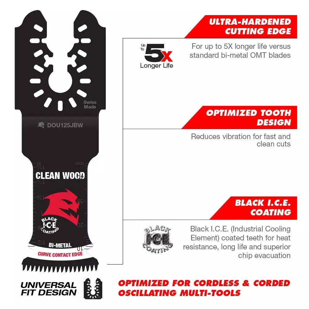 Oscillating Tool Attachments DIABLO 1-1/4 In. Universal Fit Bi-Metal Oscillating Blades For Clean Wood (3-Pack) - Image 3