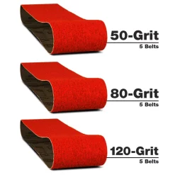 Abrasives DIABLO 3 In. X 18 In. Belt – Assortment (50, 80 And 120 Grit) (15-Pack)