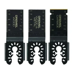 Oscillating Tool Attachments Dremel Multi-Max 1-1/4 In. Oscillating Tool Universal Flush Cut Blade Variety Pack For Wood, Metal, Tile And Cement (3-Piece)