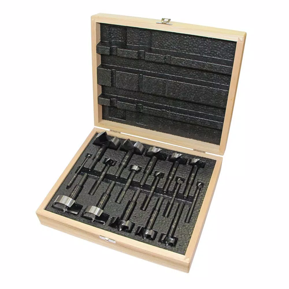 Drill Bits Fisch High Speed Steel 1/4 In. To 2-1/8 In. Black Shark Forstner Bit Set (16-Piece)
