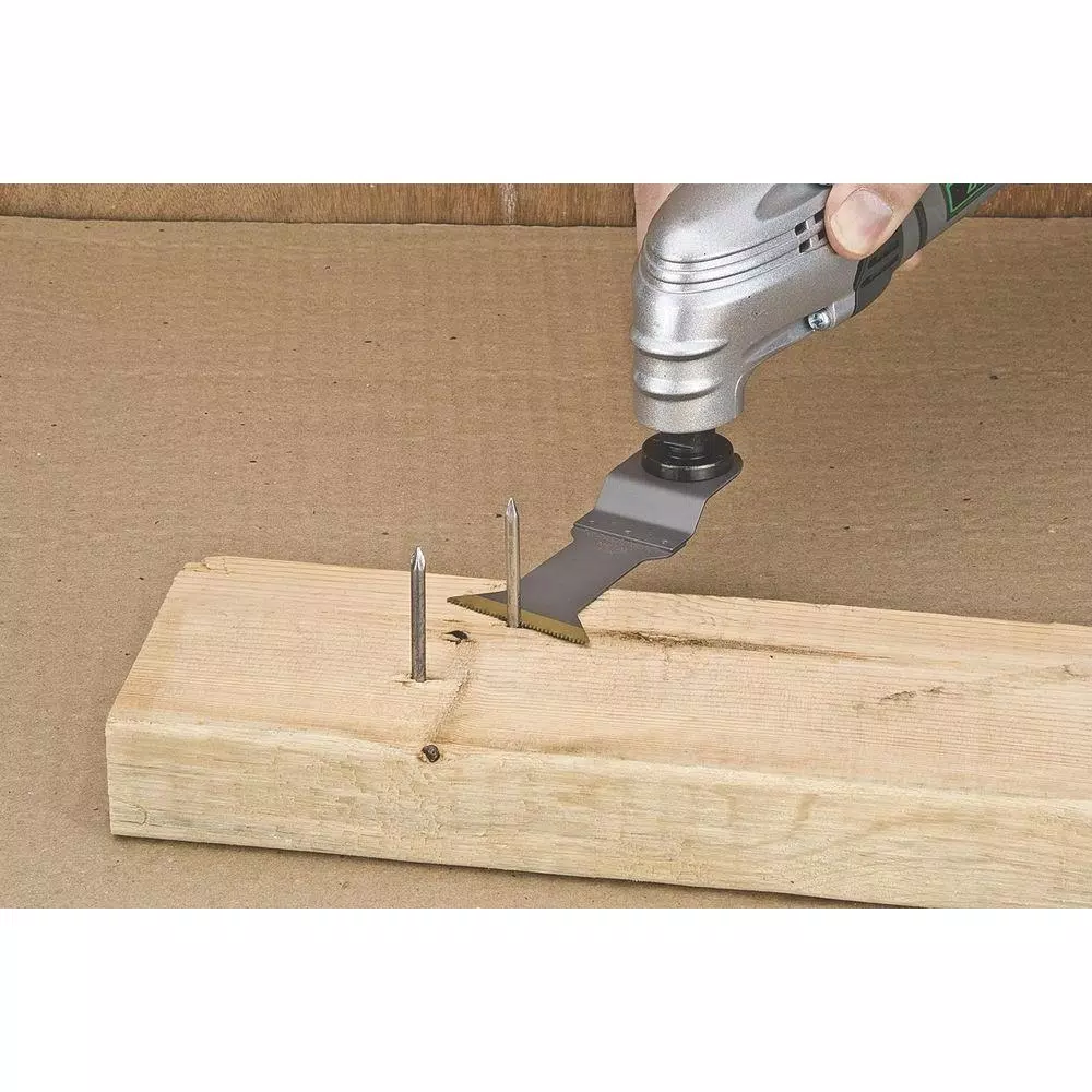 Oscillating Tool Attachments Genesis Universal 1-3/4 In. Quick-Fit Titanium-Coated Bi-Metal Oscillating Multi-Tool Quick-Release Flush Cut Blade - Image 2