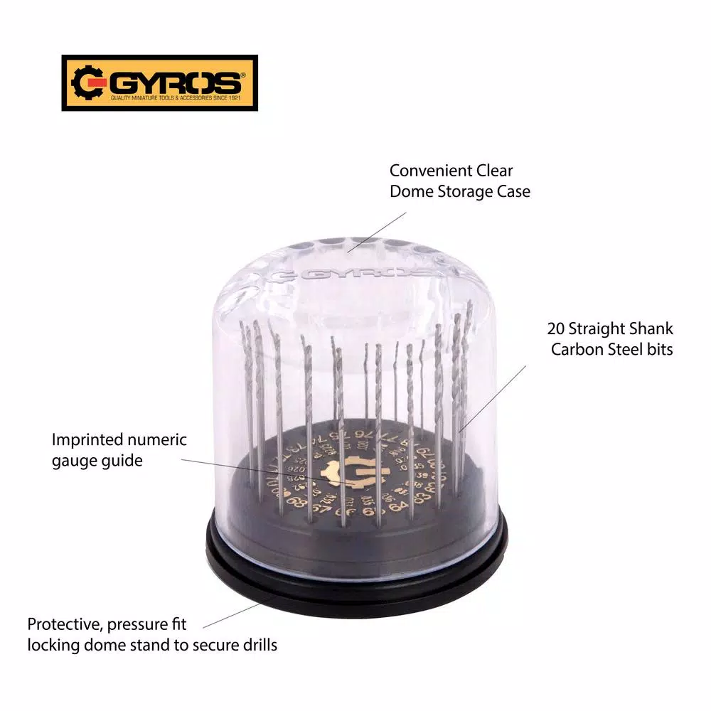 Drill Bits Gyros #61 – #80 Carbon Steel Wire Gauge Drill Bit Dome Set (Set Of 20) - Image 2